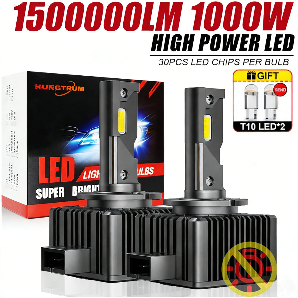 Focos LED D1S D3S D2S D4S 1000W 6000K Canbus 12V/24V para Auto