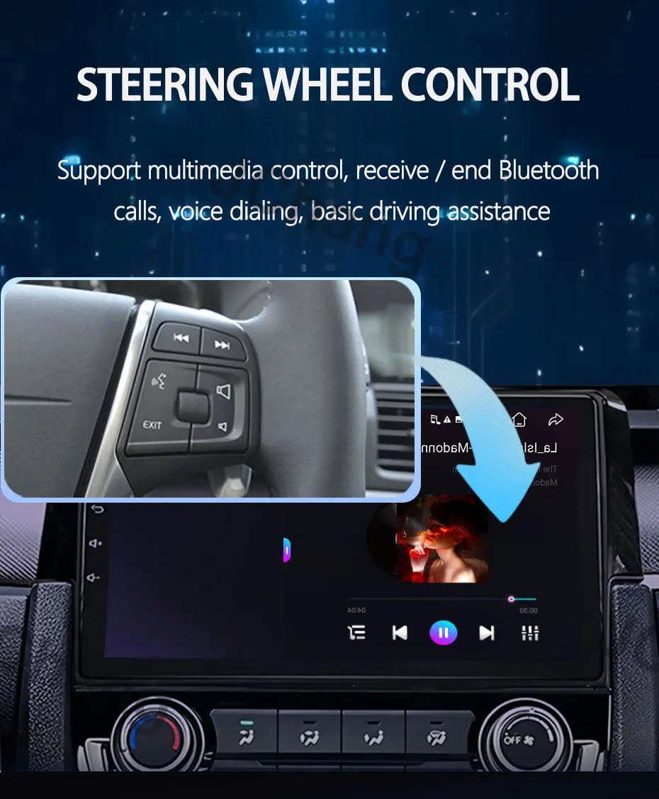 Autoradio Android 2Din for KIA Pegas Soluto 2017-2021 | 9" QLED GPS Navigation CarPlay Bluetooth WiFi