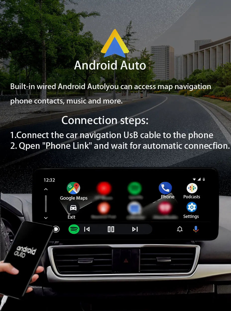 Radio Android 12.3" para Honda CRV 2007-2012 con CarPlay y GPS