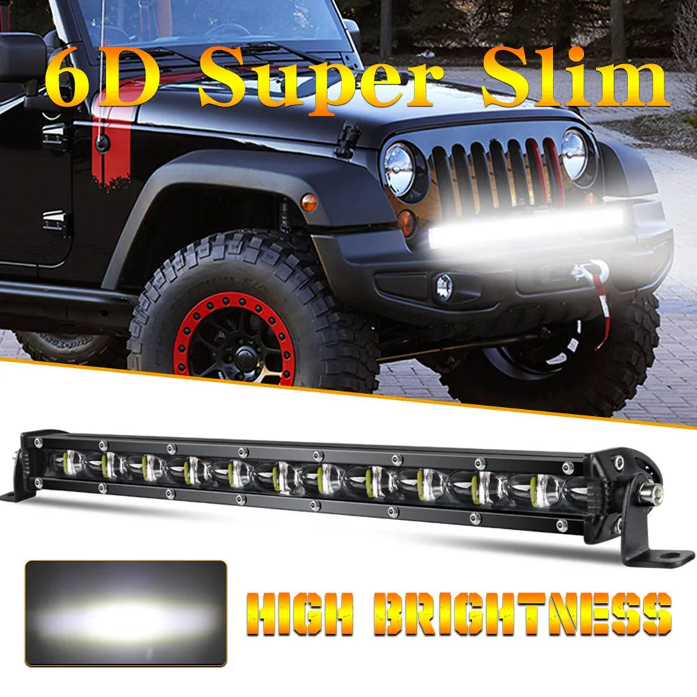 Barra LED 8" Off-Road 30W 6500K IP68 para Camiones, SUV y ATV