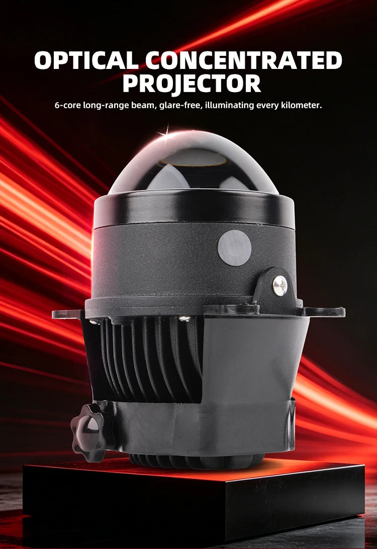 H11 LED Fog Light Headlight Bulb Pure White Light Dual LED Projector Lens High and Low Beam High Power 80W Universal Fog Lights