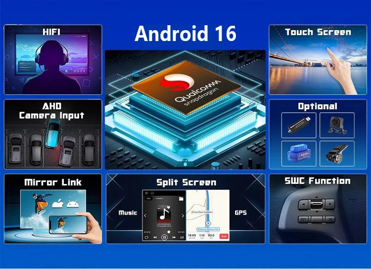 Android Car Radio for Hyundai I40 2011-2016 | 9" QLED GPS Navigation CarPlay 4G WiFi DSP Bluetooth