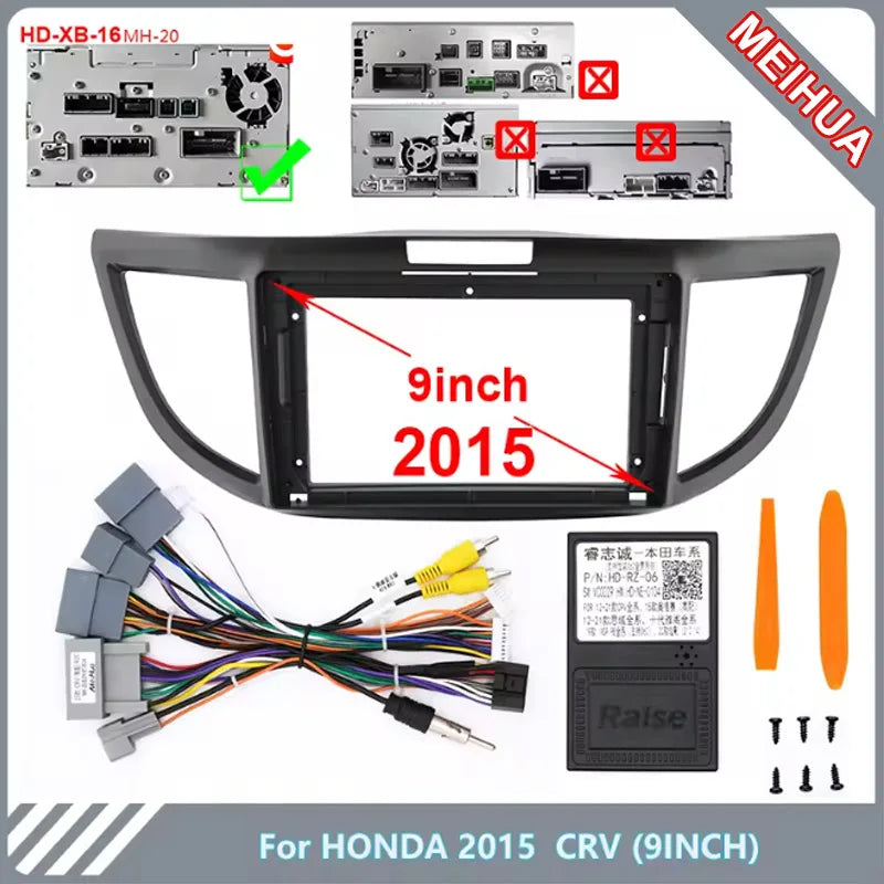 Marco y Arnés para Radio 2 DIN Honda CRV 2012-2016