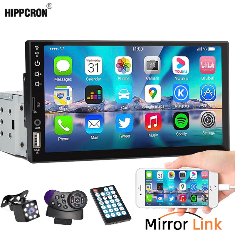 Radio para Auto 7" Pantalla Táctil con Bluetooth y Mirror Link