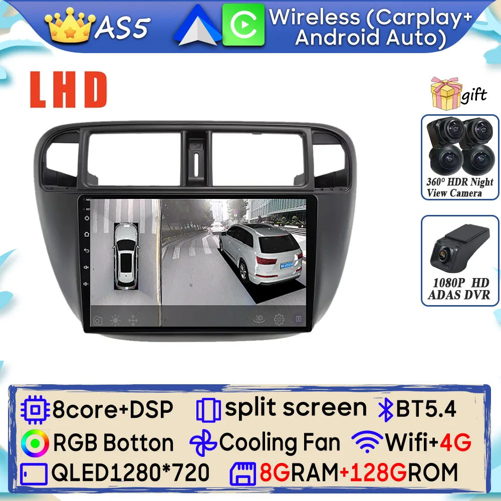 Radio Android 9" para Honda Civic 1995-2001 con GPS, CarPlay y WiFi