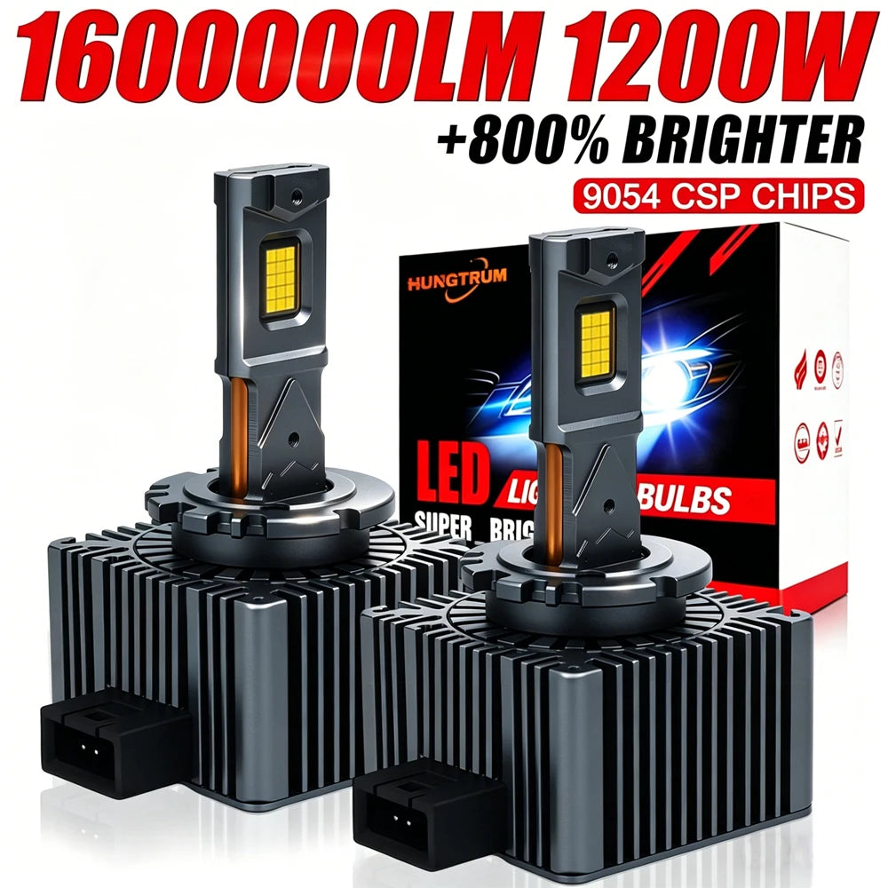 Focos LED D1S D2S D3S D4S Canbus 1200W 6000K Plug & Play para Auto