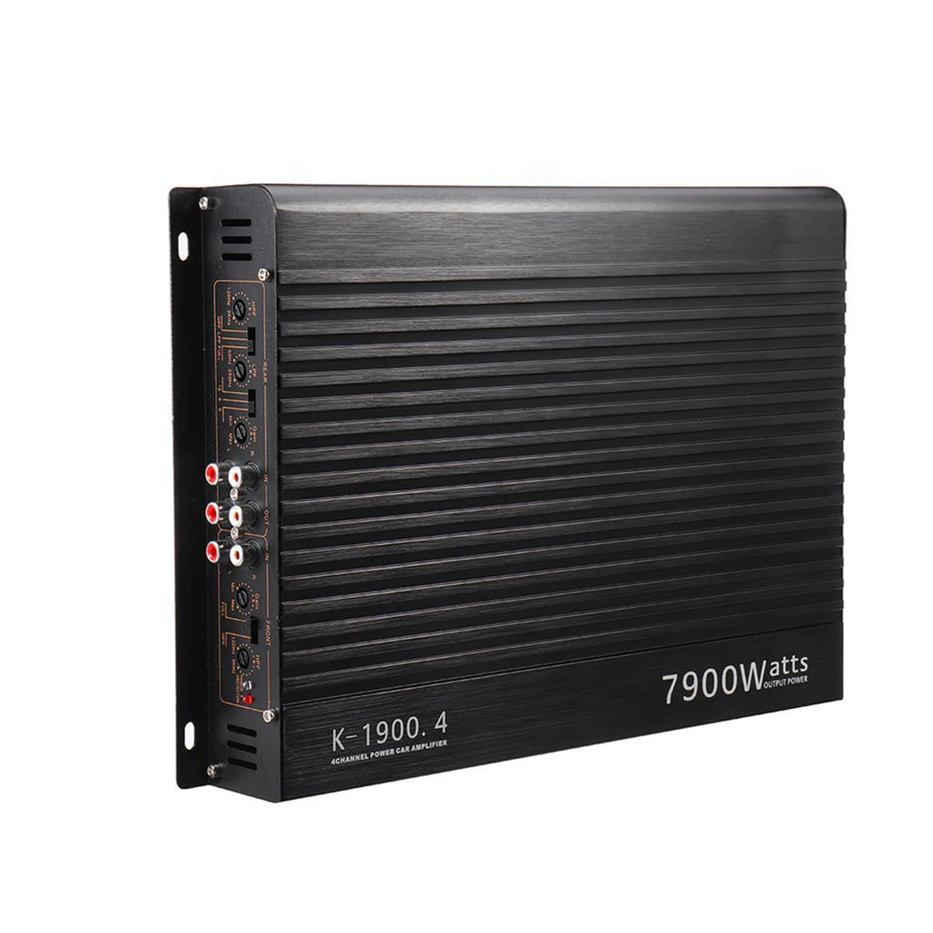 Car Amplifier Power Amplifier Car Audio Amplifier 7900W High Power Aluminum Alloy 12V 4 Channel Car Stereo Power Amplifier Black