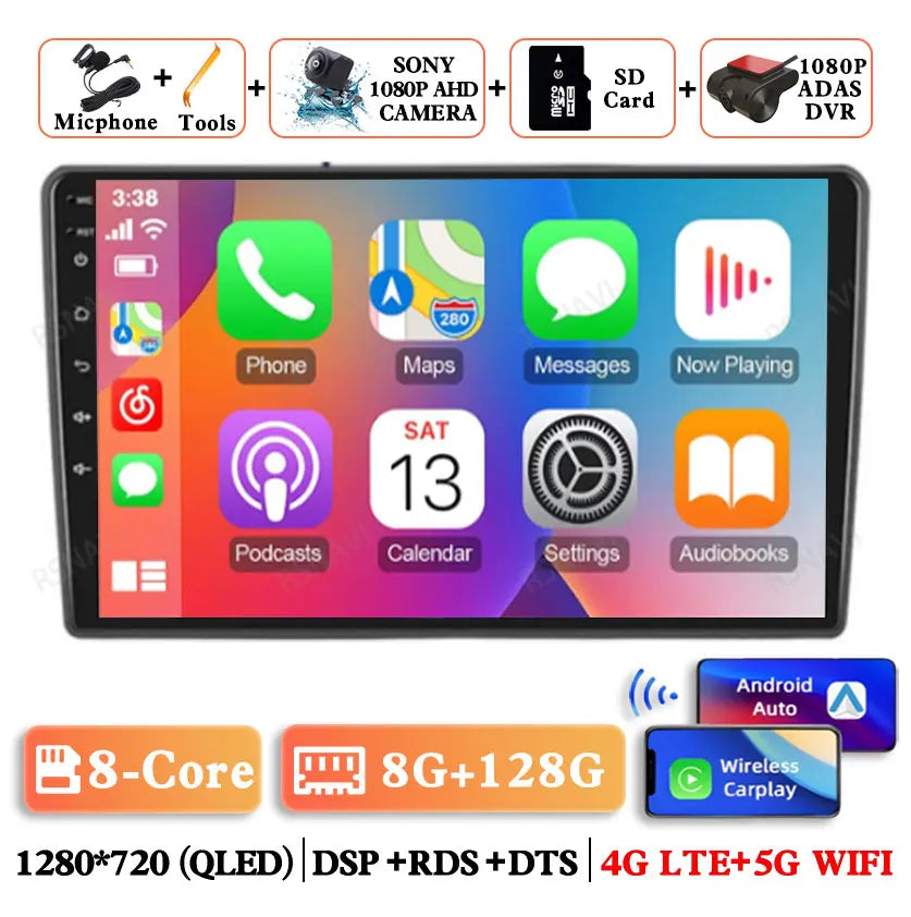 Android 15 Car Radio For Hyundai I40 2011 - 2019 2DIN 4G LTE GPS Autoradio Multimedia DSP 2 DIN QLED 5G WIFI Qualcomm BT Stereo