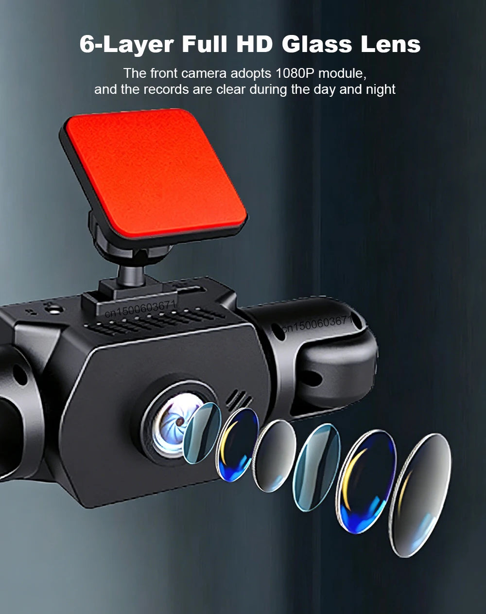 Dash Cam 4 Cámaras HD con Visión Nocturna y Grabación 24H