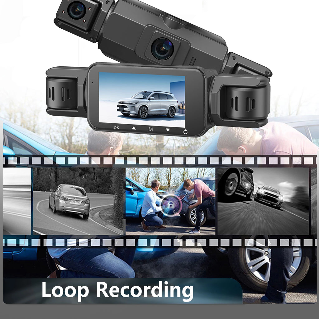Dash Cam 4 Cámaras FHD 1080p con WiFi y Monitor de Estacionamiento