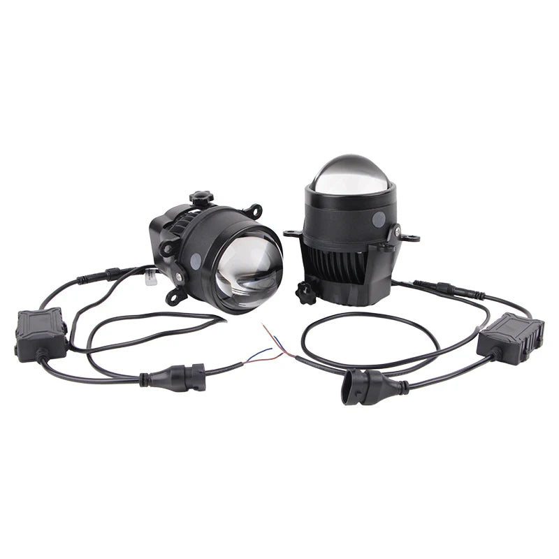 H11 LED Fog Light Headlight Bulb Pure White Light Dual LED Projector Lens High and Low Beam High Power 80W Universal Fog Lights