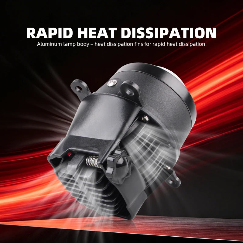 H11 LED Fog Light Headlight Bulb Pure White Light Dual LED Projector Lens High and Low Beam High Power 80W Universal Fog Lights