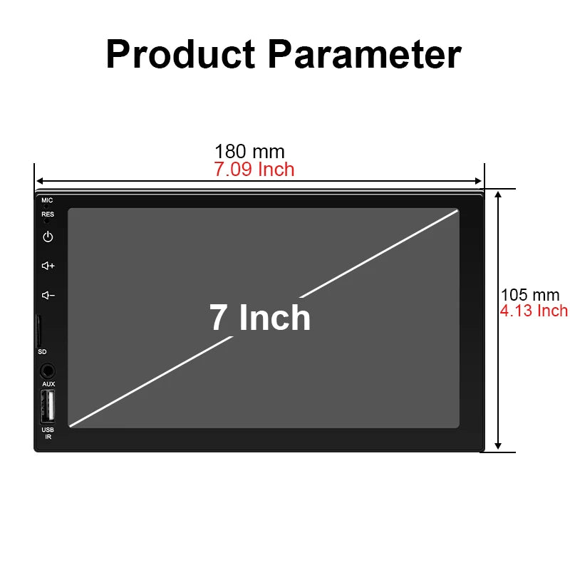 Radio para Auto 7" Pantalla Táctil con Bluetooth y Mirror Link