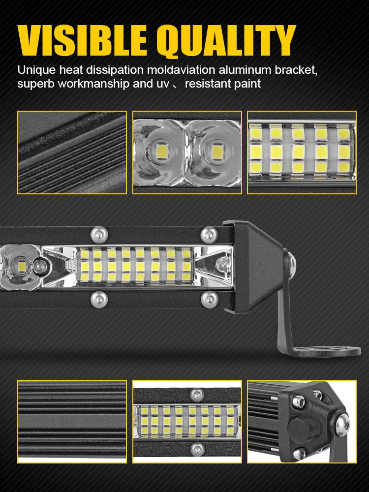 Barra LED 21" Off-Road 156W 6000K IP68 para ATV, UTV y Camiones