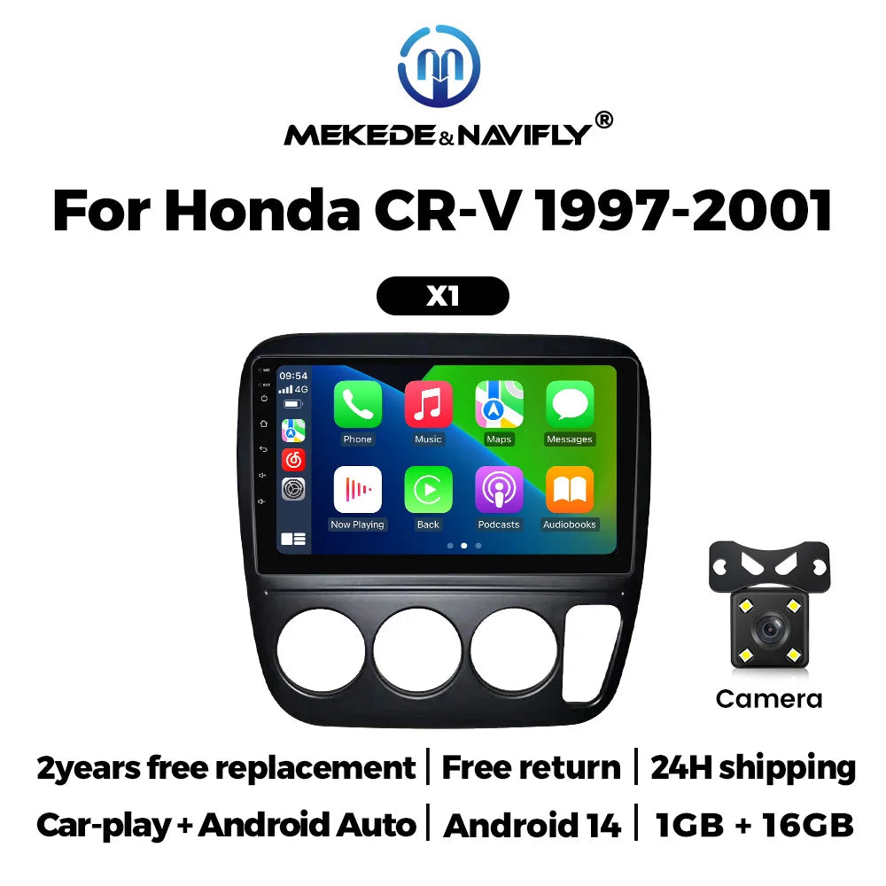 Car Radio Android 14 Autoradio For Honda CRV CR-V 3 1997-2001 Multimedia Player GPS Navigation 2din Stereo BT Carplay Head Unit