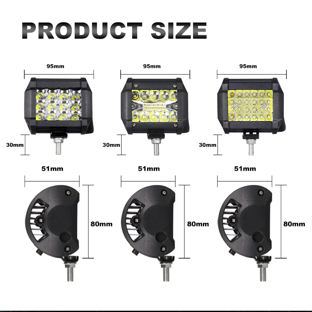 LED Work Light Bar Spot/Flood Off-Road 12V/24V