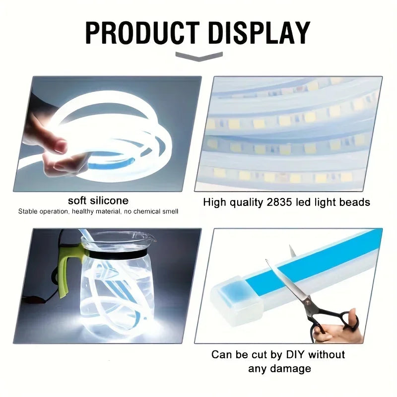 Luces LED DRL Decorativas para Capó y Puertas de Auto 12V