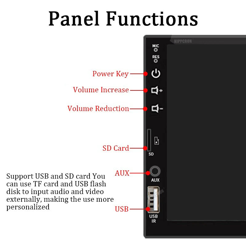 Radio para Auto 7" Pantalla Táctil con Bluetooth y Mirror Link