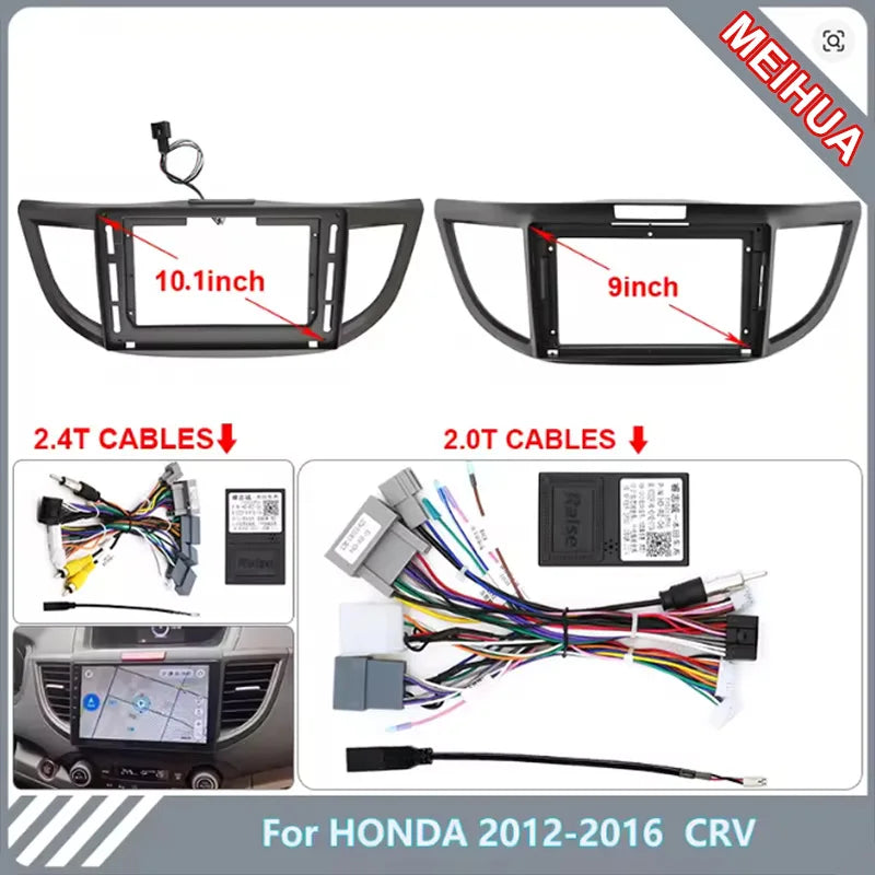 Marco y Arnés para Radio 2 DIN Honda CRV 2012-2016