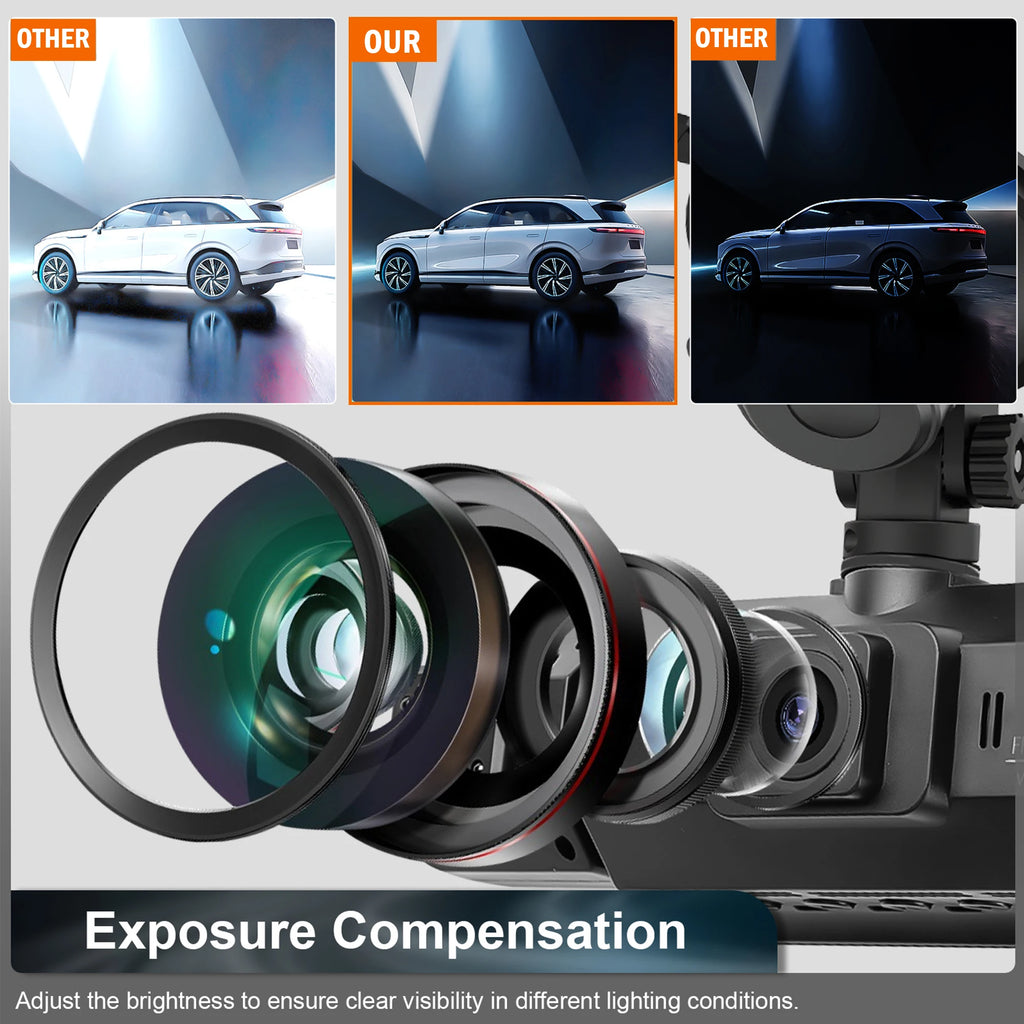Dash Cam 4 Cámaras FHD 1080p con WiFi y Monitor de Estacionamiento
