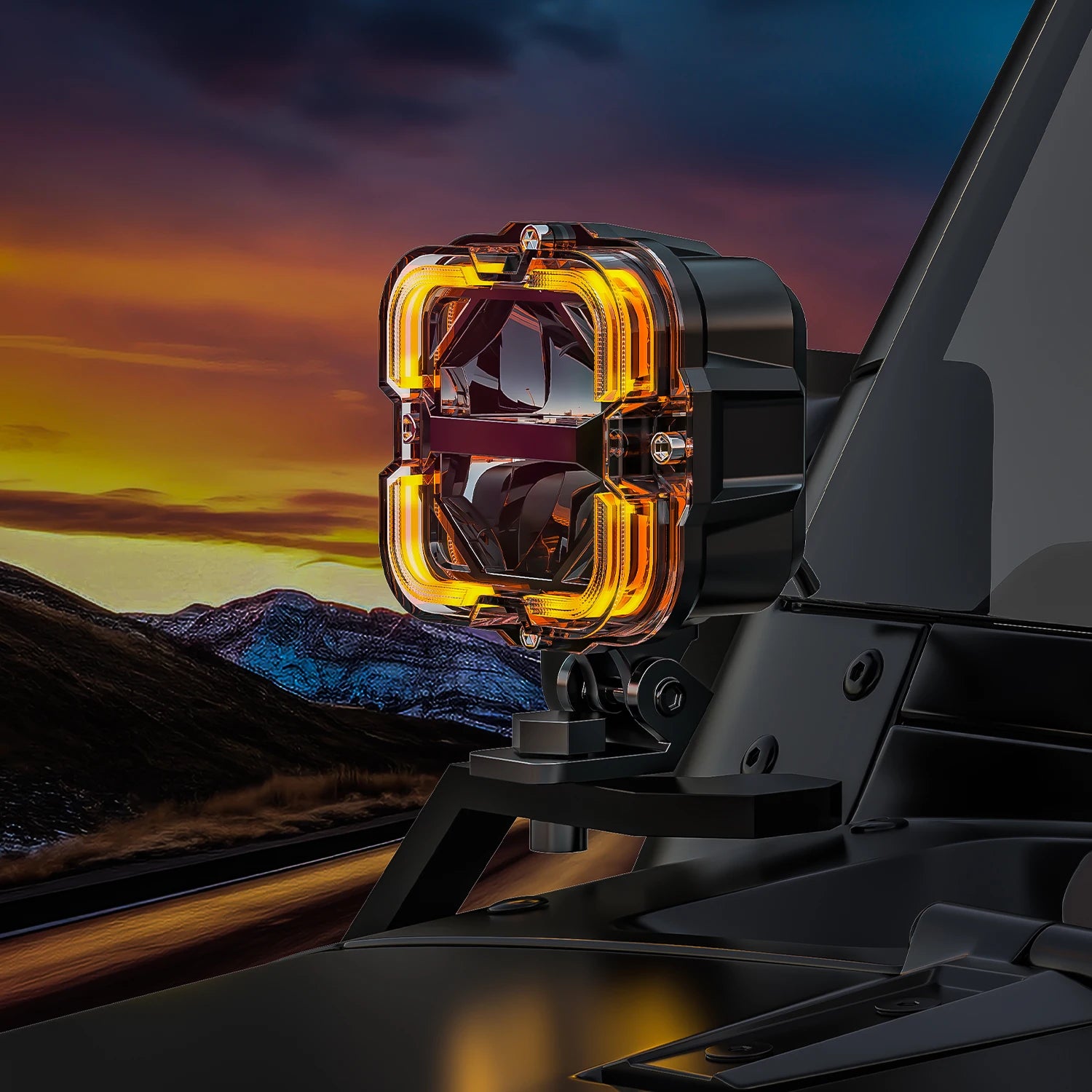 LED Work Light 60W Hi/Lo Amber DRL Off-Road 12-32V