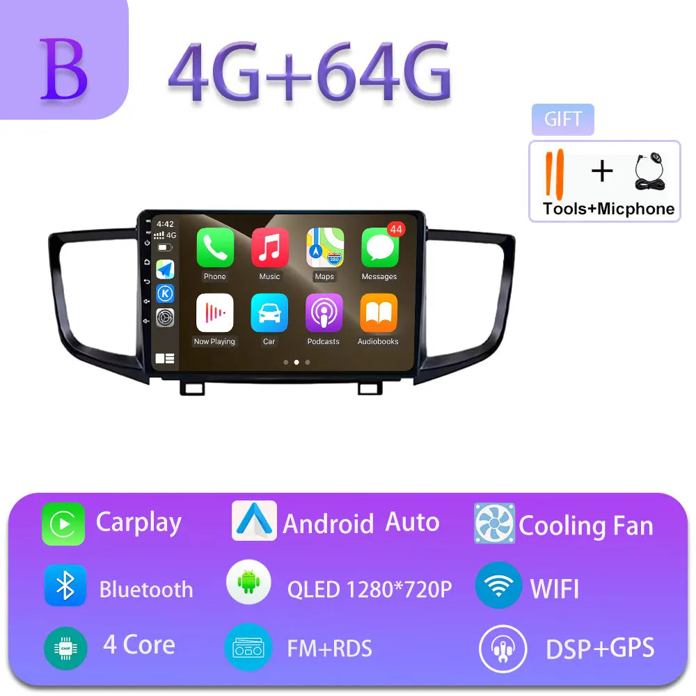 Radio Android 10" para Honda Pilot 2016-2019 con GPS y Bluetooth