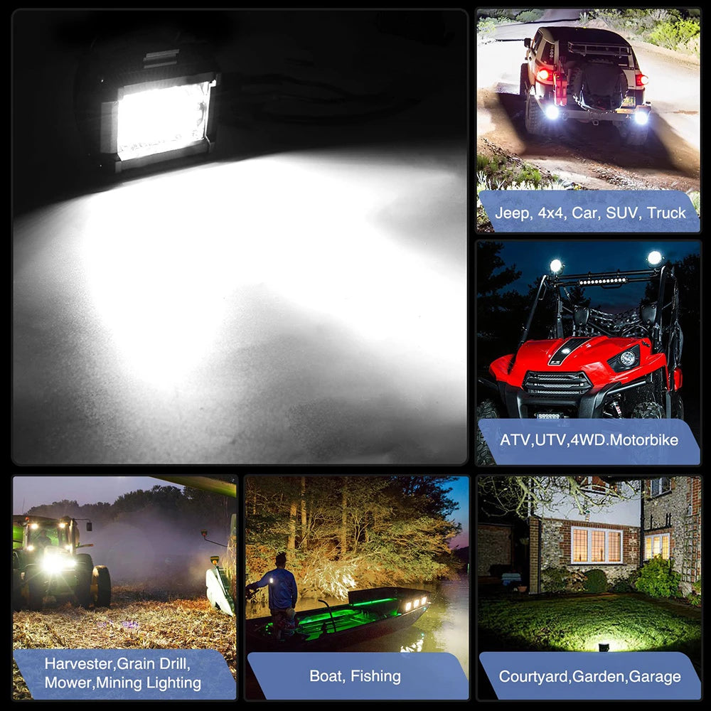 LED Work Light Bar Spot/Flood Off-Road 12V/24V