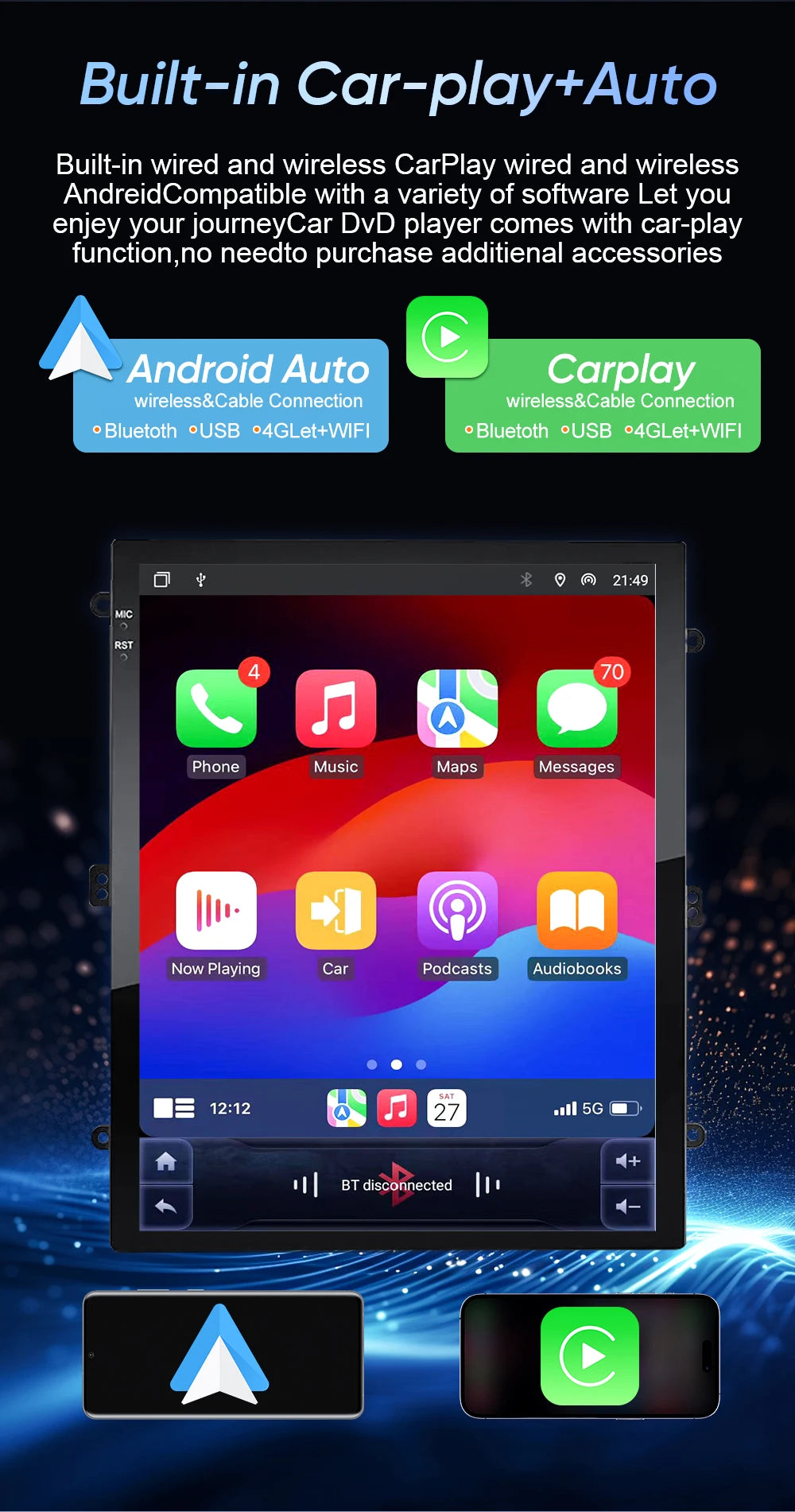 Android16 9.7'' Car Radio For Hyundai Santafe 2013-2017 IX45 2013-2017 Android auto Multimedia Player Carplay Auto 5G Navigation