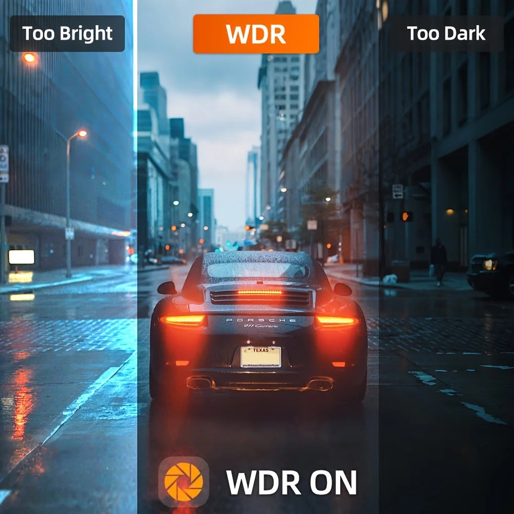 Dash Cam 4 Cámaras FHD 1080p con WiFi y Monitor de Estacionamiento