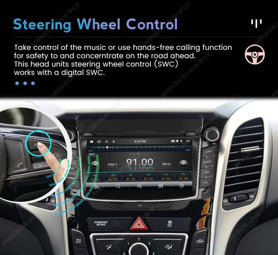 Android Car Radio for Hyundai I30 Elantra GT 2011-2017 | 7" Wireless CarPlay Android Auto GPS Navigation