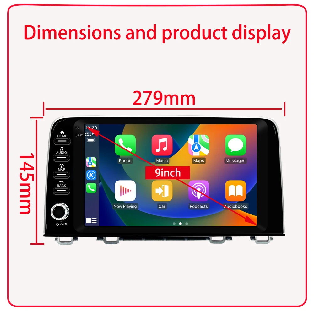 Radio Android 9" para Honda CRV 2017-2021 con CarPlay y GPS