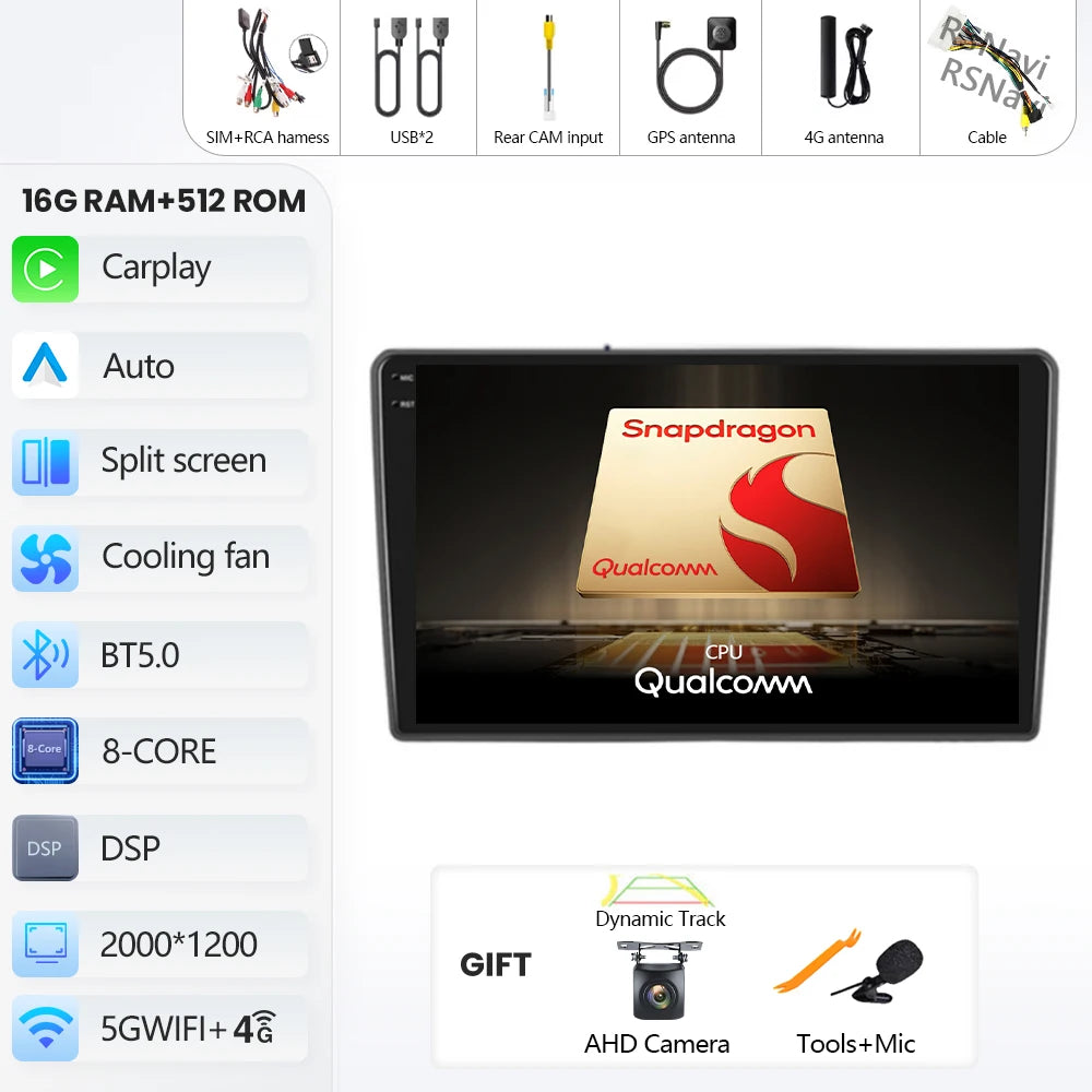Android Car Radio for Hyundai I40 2011-2016 | 9" QLED GPS Navigation CarPlay 4G WiFi DSP Bluetooth