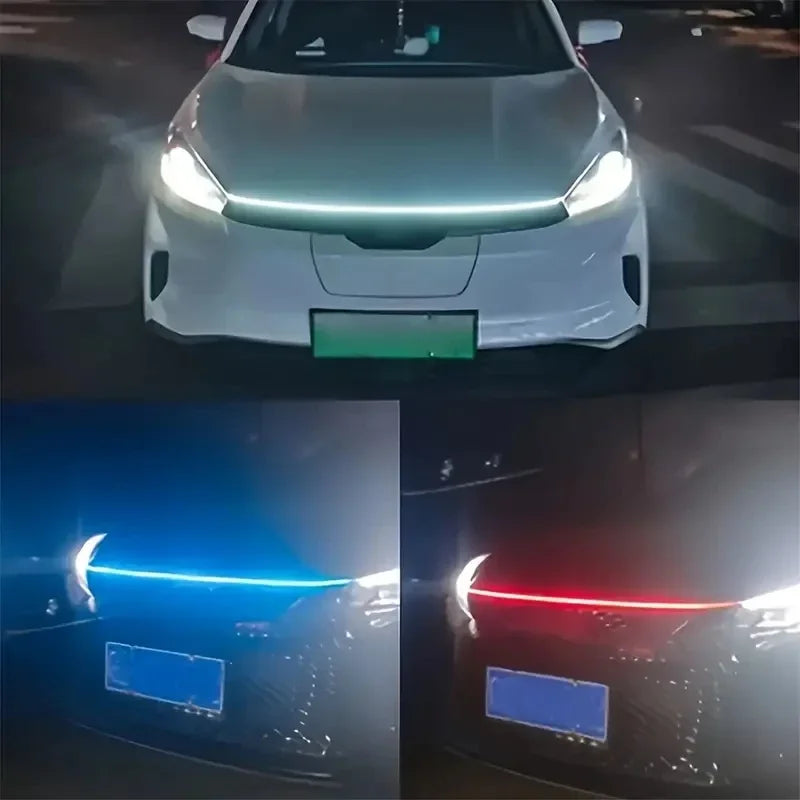 Luces LED DRL Decorativas para Capó y Puertas de Auto 12V