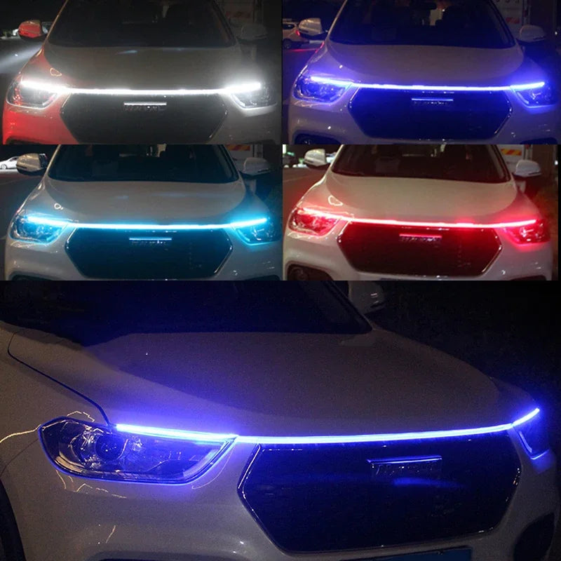 Luces LED DRL Decorativas para Capó y Puertas de Auto 12V