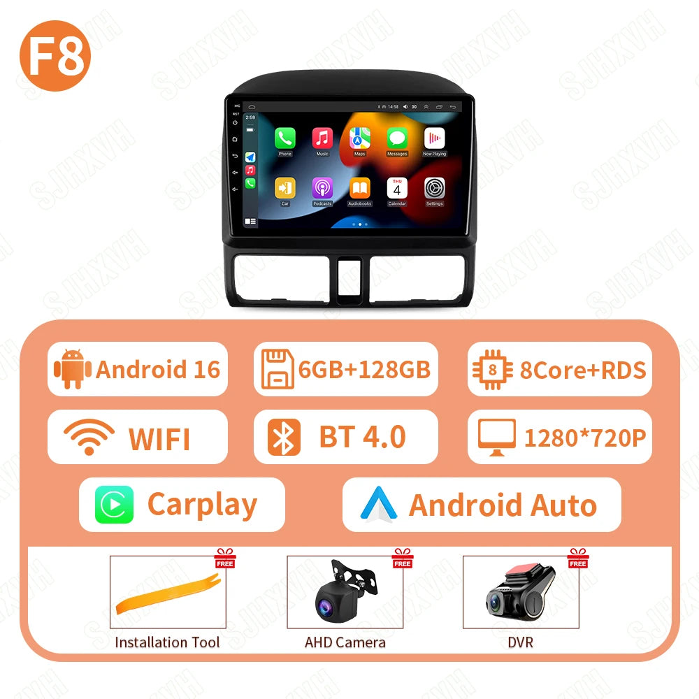 Android 16 Car For Honda CR-V CRV 2001 2002 2003 2004 2005 2006 Automotive Multimedia Video Player Navigation GPS Carplay Screeo