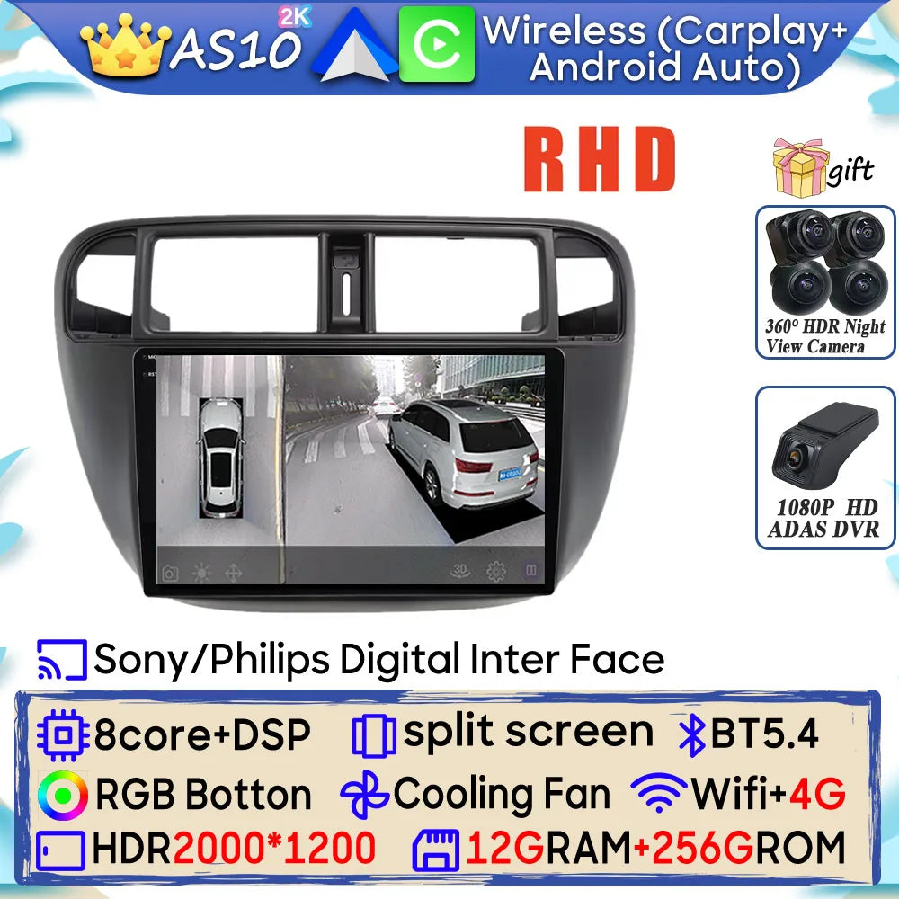 Radio Android 9" para Honda Civic 1995-2001 con GPS, CarPlay y WiFi
