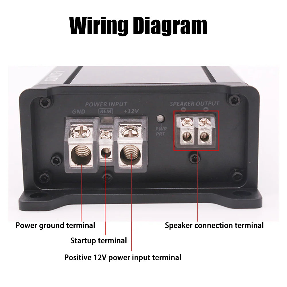 Amplificador Monocanal Clase D para Auto 1000W 12V