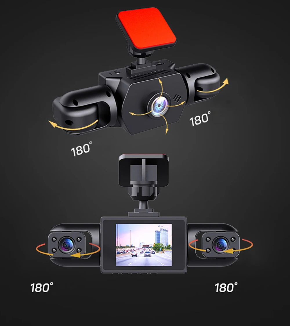 Dash Cam 4 Cámaras HD con Visión Nocturna y Grabación 24H