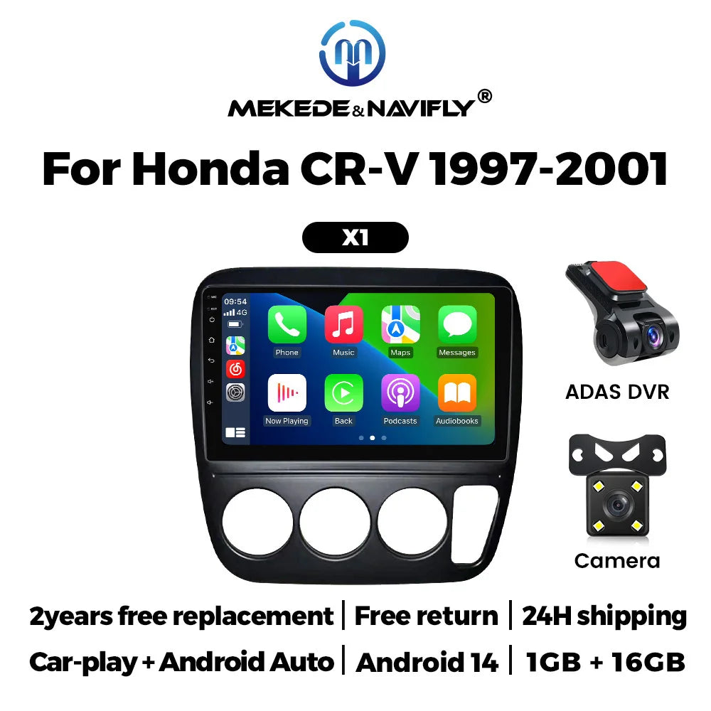 Car Radio Android 14 Autoradio For Honda CRV CR-V 3 1997-2001 Multimedia Player GPS Navigation 2din Stereo BT Carplay Head Unit