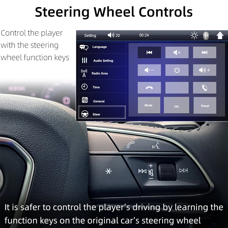Radio para Auto 7" Pantalla Táctil con Bluetooth y Mirror Link