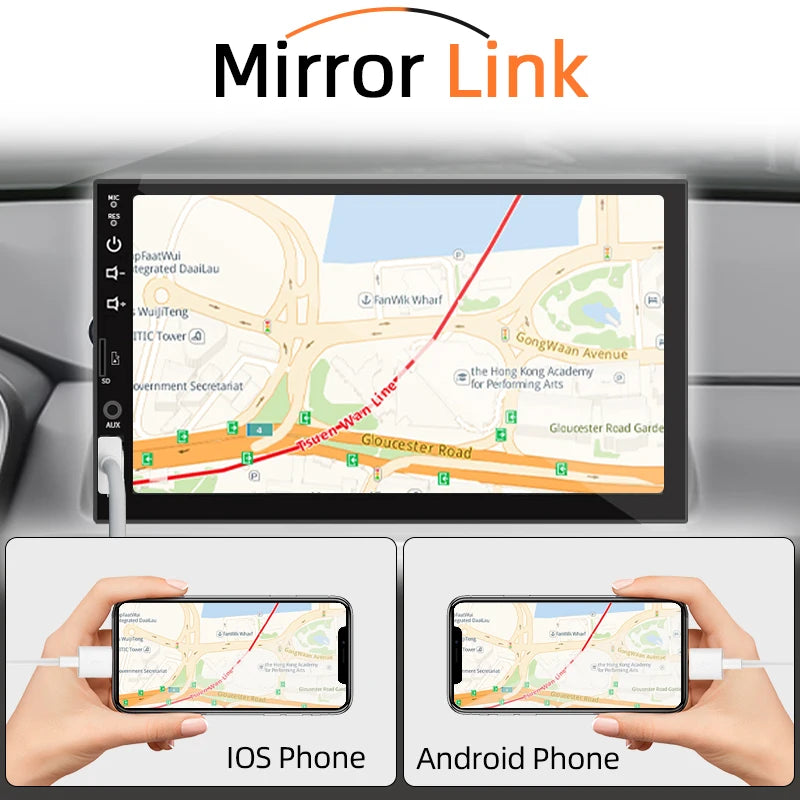 Radio para Auto 7" Pantalla Táctil con Bluetooth y Mirror Link