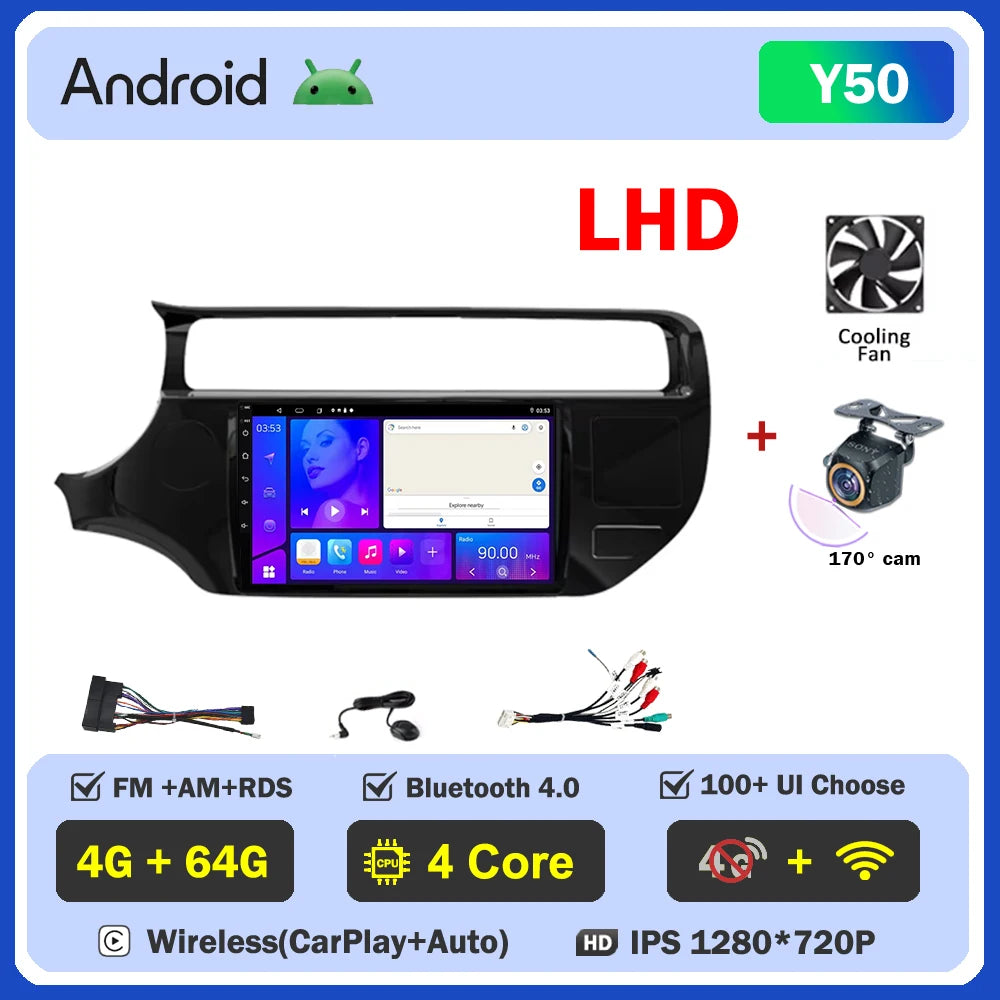 Android Car Radio for KIA RIO K3 2015-2017 | 9" Touch Screen GPS Navigation Wireless CarPlay Android Auto